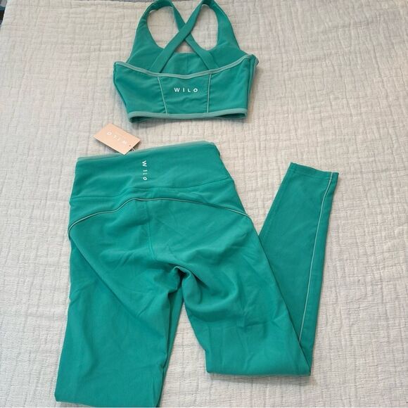Wilo The Label Outline Matching Set Women's XS Ribbed Sea Green New With Tags! - Picture 4 of 9